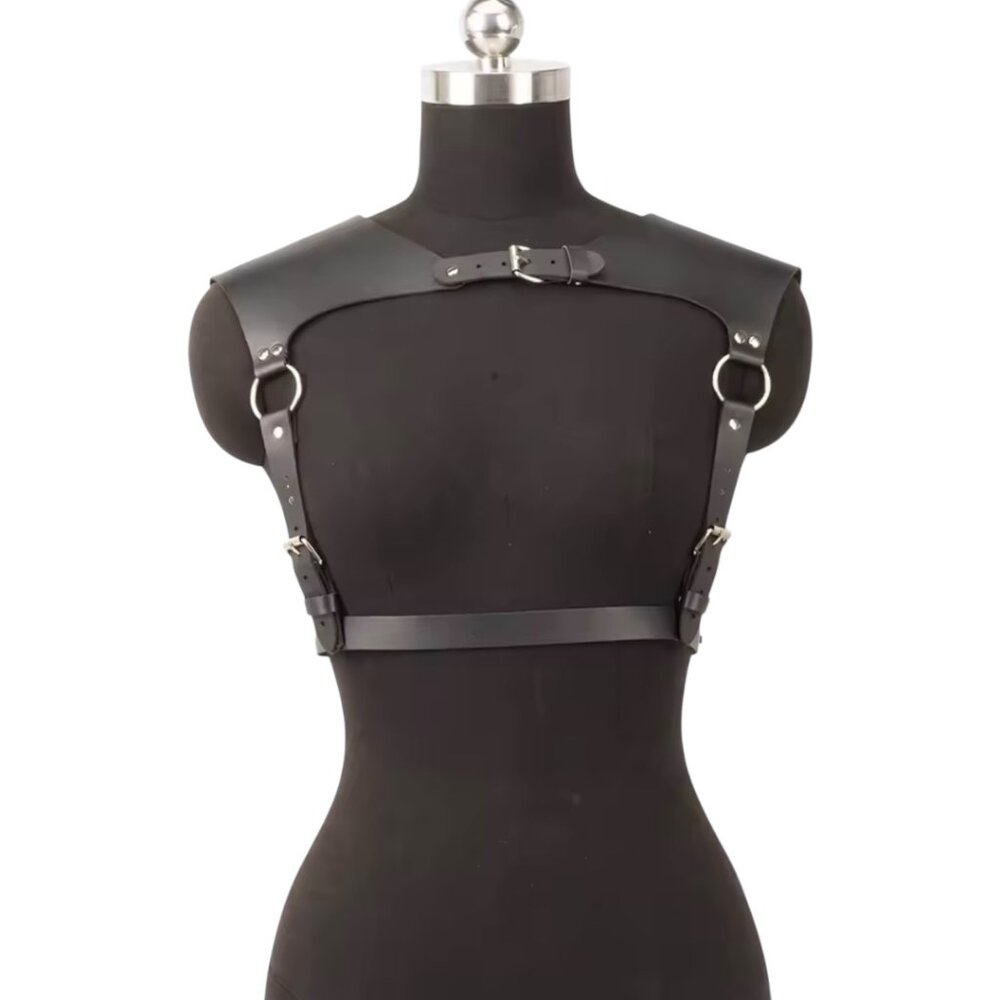 Women Fashion Belt PU Leather Body Shoulder Armor Chest Harness